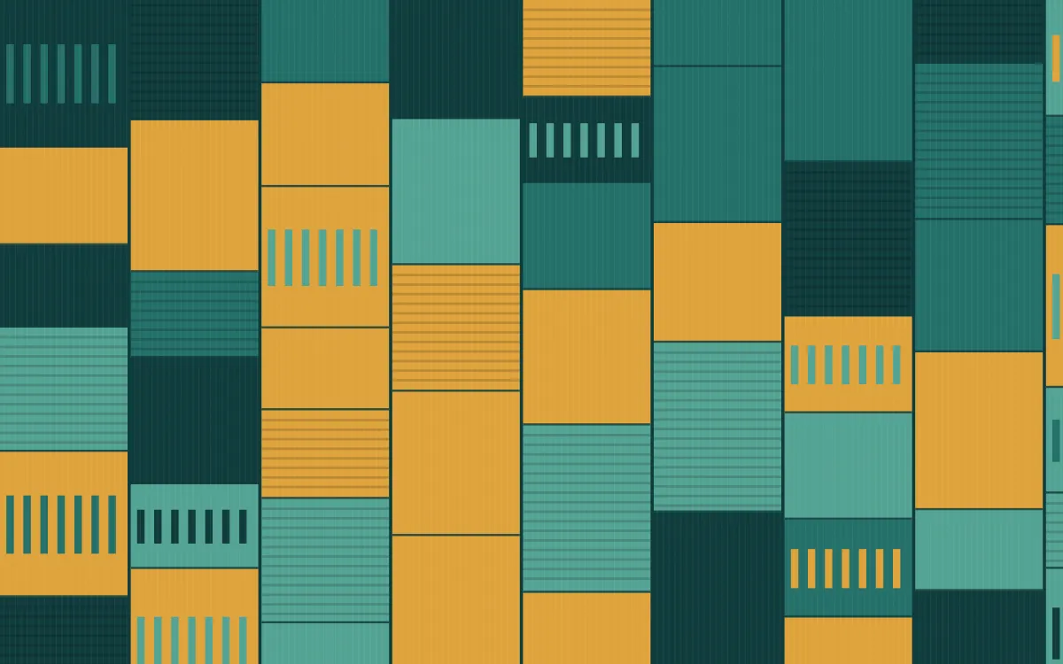 Ha Long Jade Strip Weave — colourful gold and teal strip-weave background