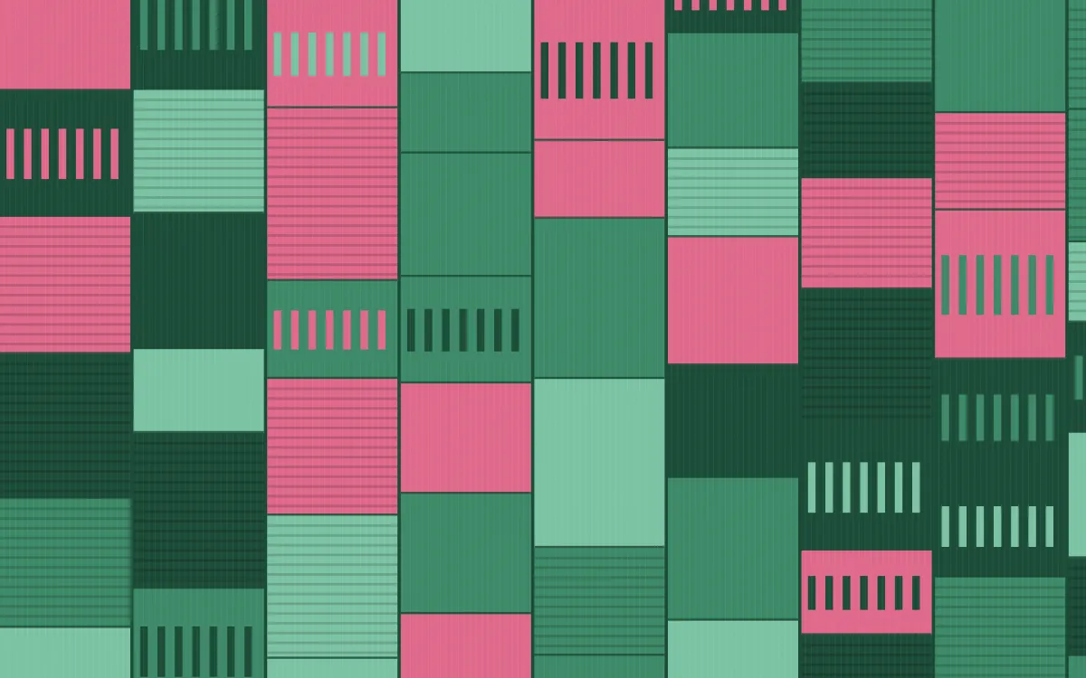 Hanbok Mint Strip Weave — colourful pink and green strip-weave background
