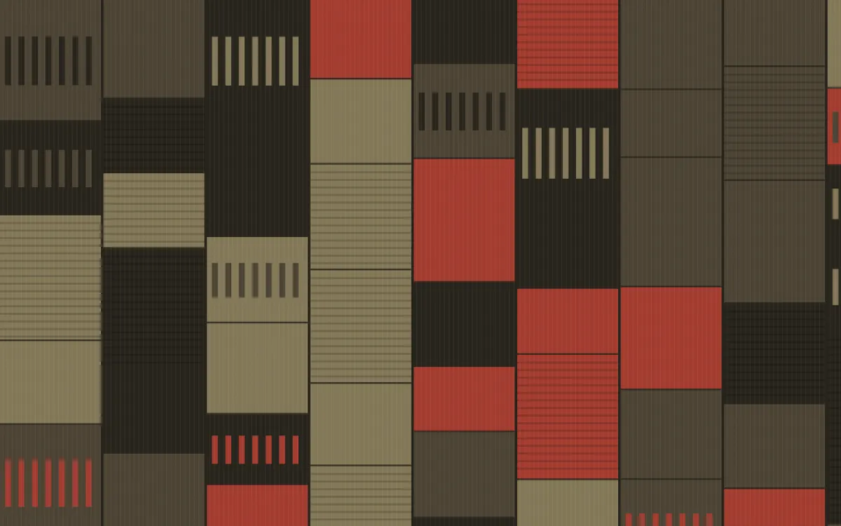Highland Peat Strip Weave — colourful red, brown and yellow strip-weave background