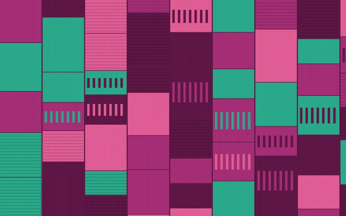Holi Splash Strip Weave — colourful teal and pink strip-weave background