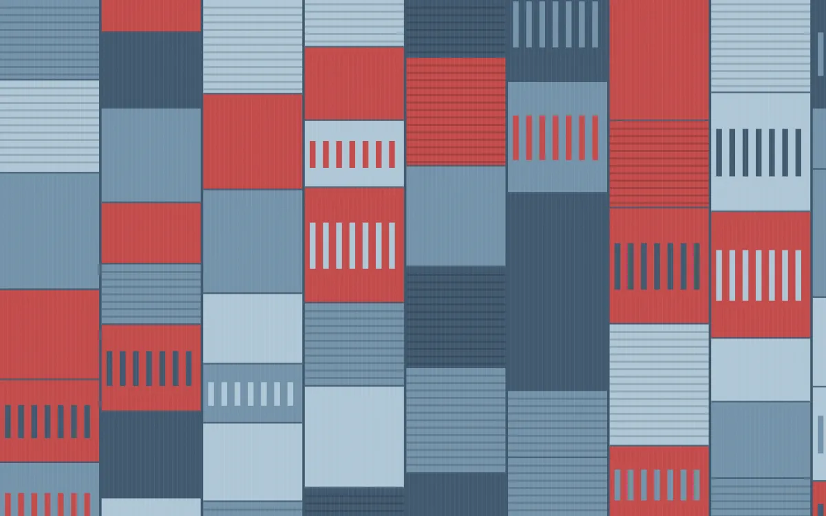 Lapland Snow Strip Weave — colourful red and blue strip-weave background