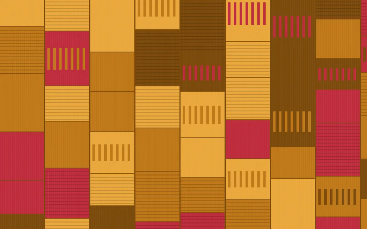 Marigold Temple Strip Weave — colourful red and orange strip-weave background