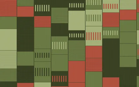 Matcha House Strip Weave — colourful red and green strip-weave background