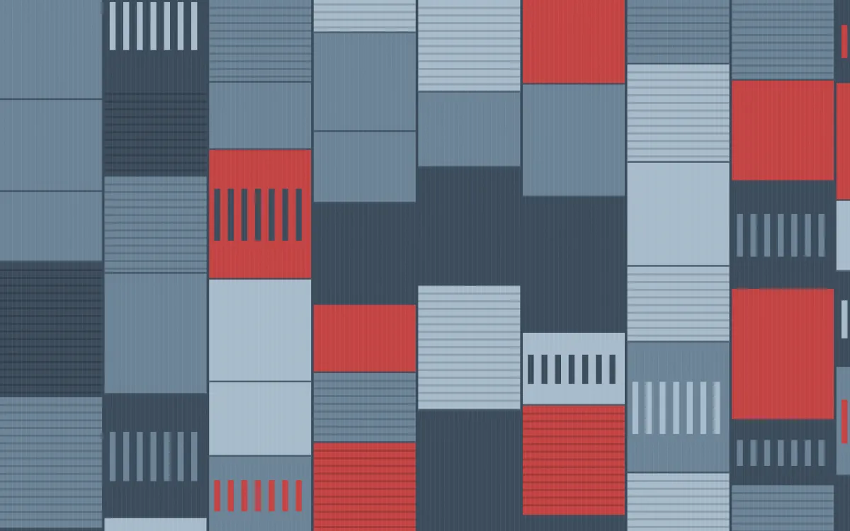 Montréal Hiver Strip Weave — colourful red and blue strip-weave background