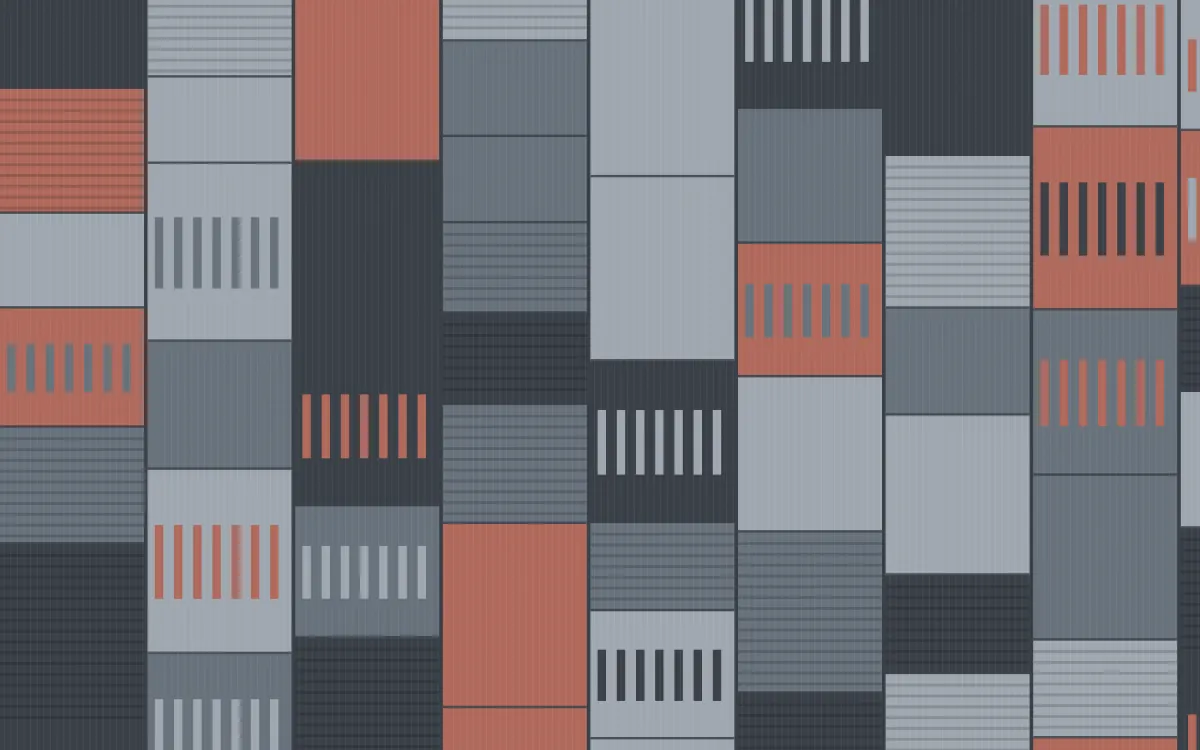 Paris Zinc Strip Weave — colourful red and blue strip-weave background