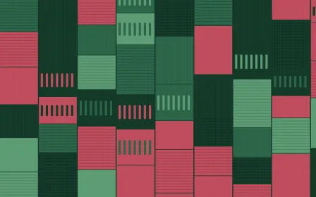 Persian Garden Strip Weave — colourful red and green strip-weave background