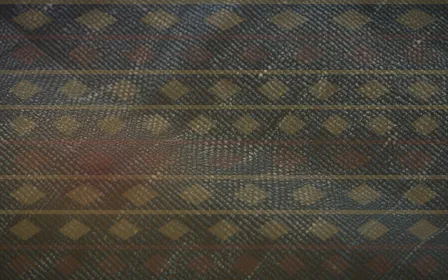 Kente Blue Hour — colourful brown and gold strip-weave background