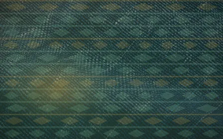 Kente Low Key — colourful gold and green strip-weave background
