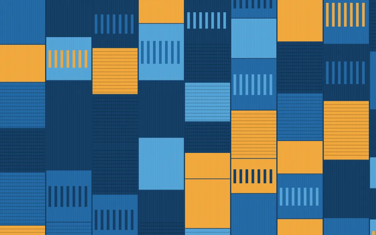 Côte d'Azur Strip Weave — colourful orange and blue strip-weave background