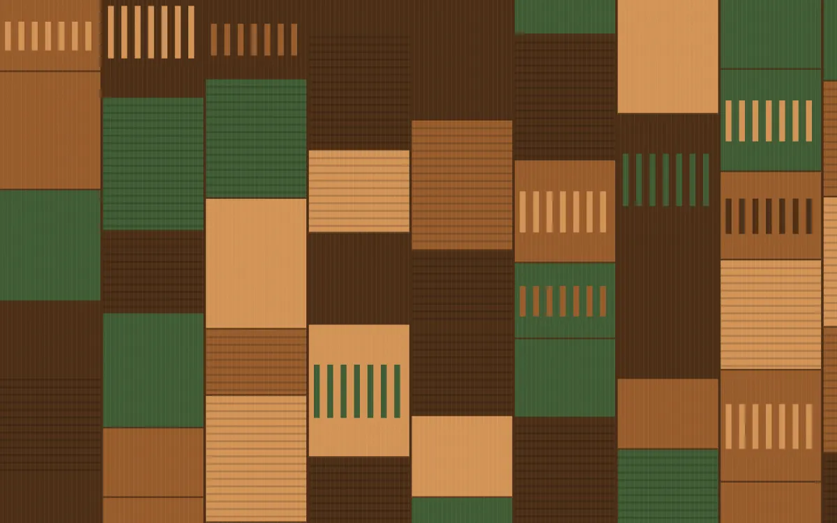 Savanna Clay Strip Weave — colourful green, brown and orange strip-weave background
