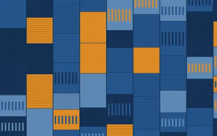 Talavera Puebla Strip Weave — colourful orange and blue strip-weave background