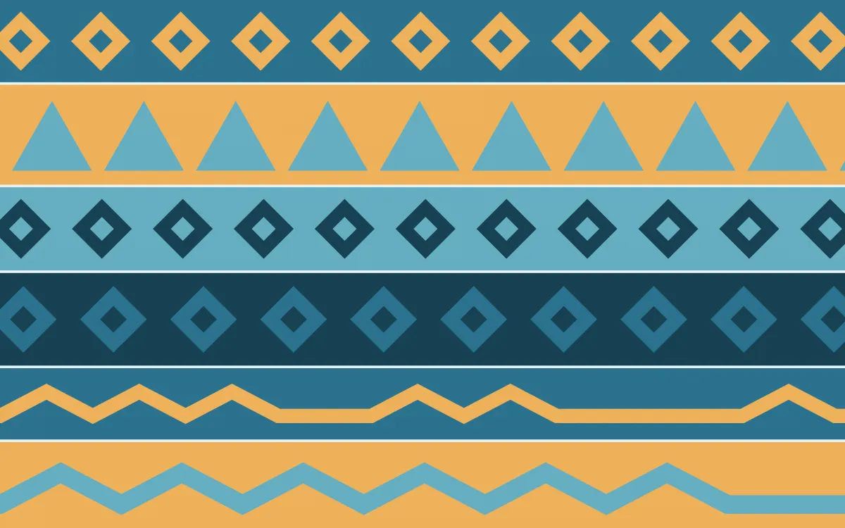 Algarve Sea Kilim — colourful blue, orange and teal kilim background