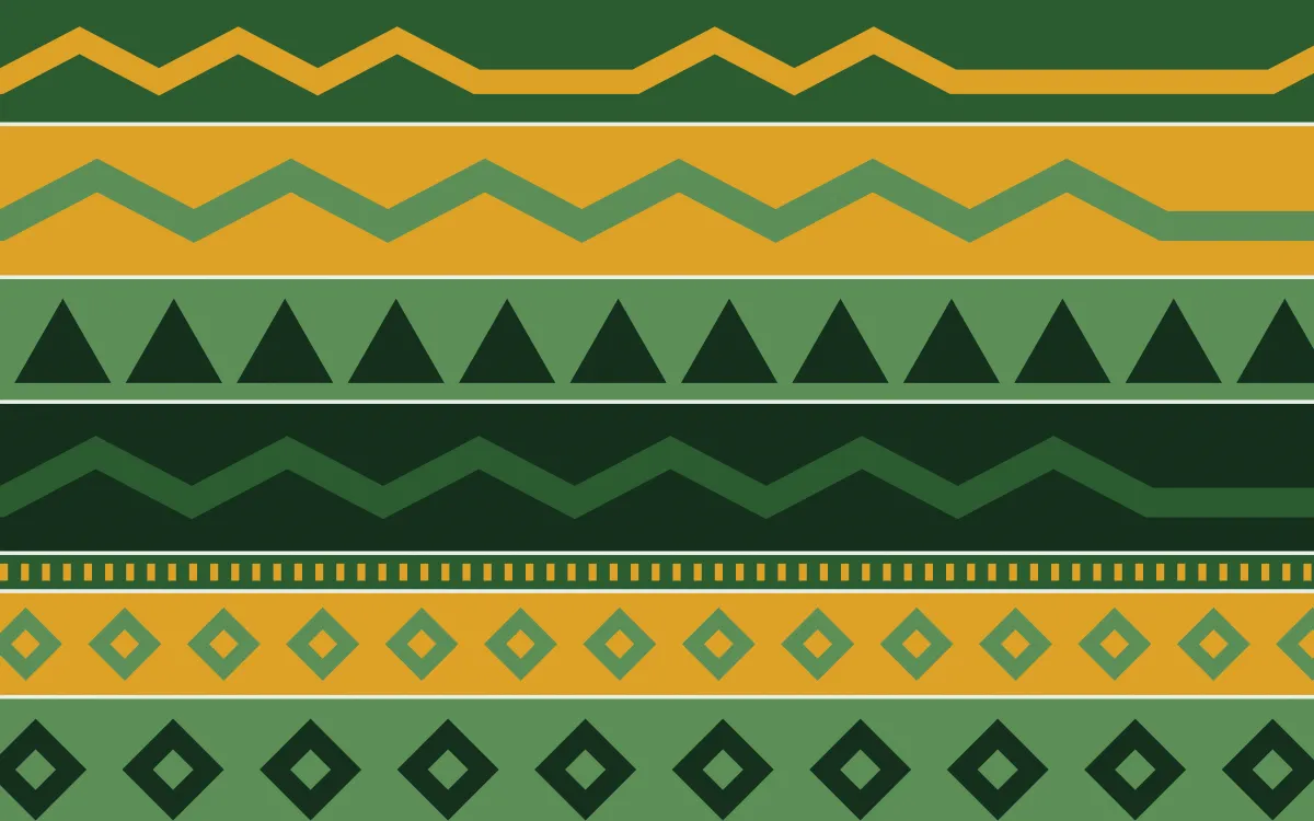 Amazônia Kilim — colourful green and gold kilim background