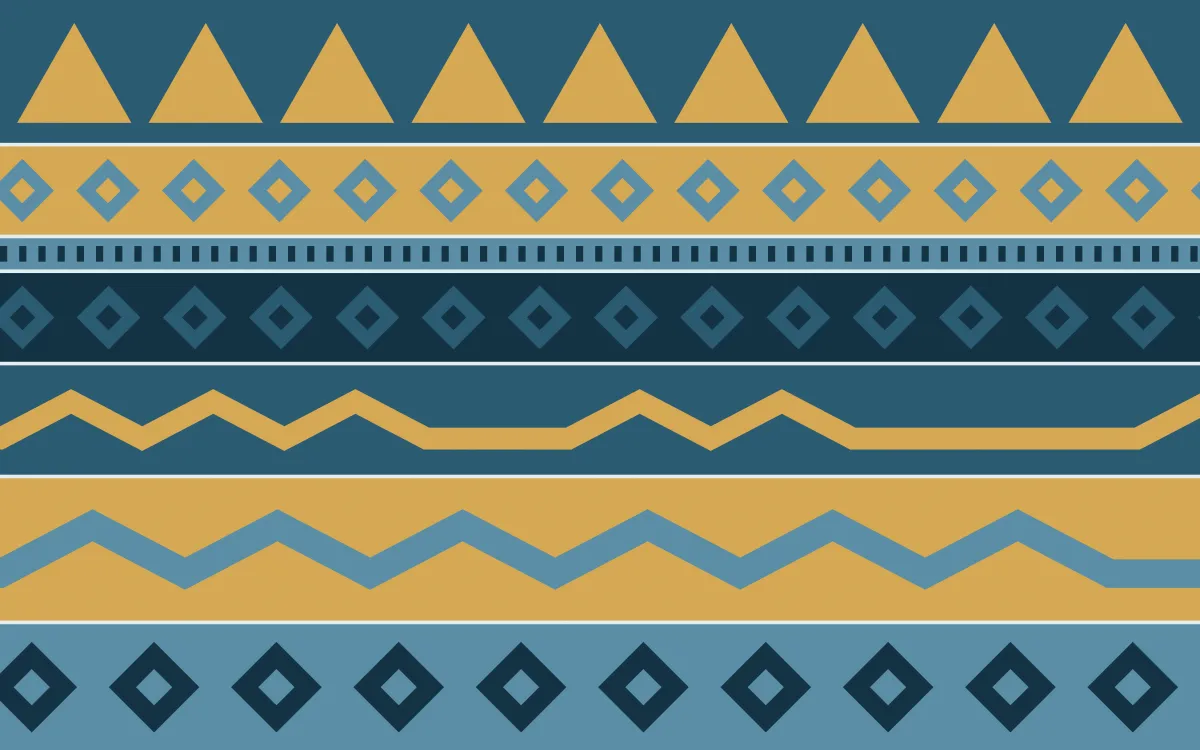 Bosphorus Kilim — colourful blue and gold kilim background