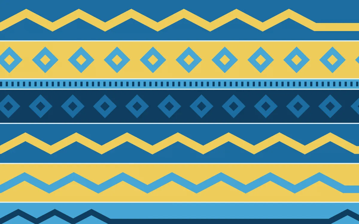 Capri Blue Kilim — colourful blue and gold kilim background