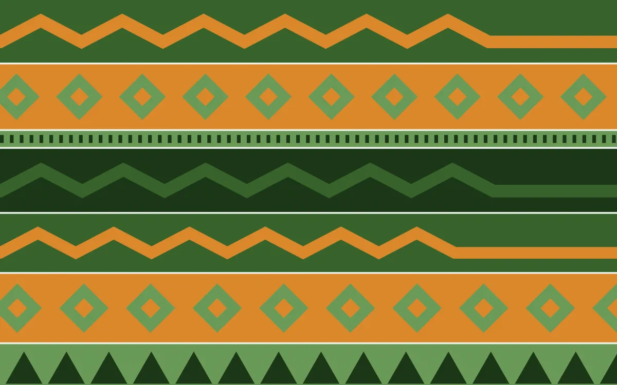 Emerald Isle Kilim — colourful green and orange kilim background
