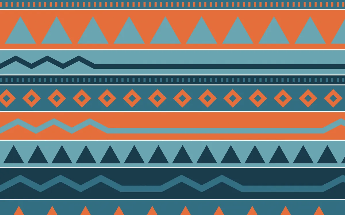 Park Mosaic Kilim — colourful blue, orange and teal kilim background