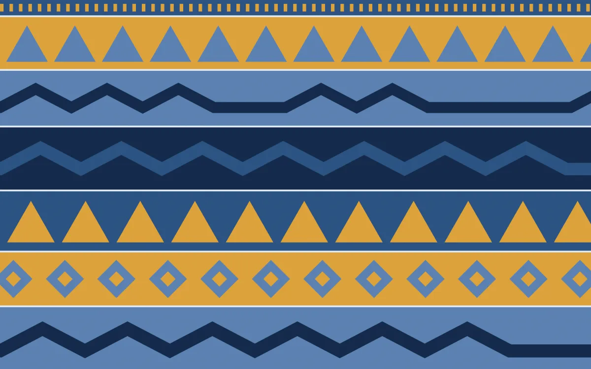 Jodhpur Indigo Kilim — colourful blue and gold kilim background