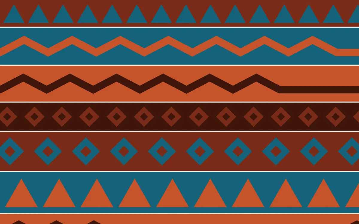 Lagos Wax Kilim — colourful brown, teal and orange kilim background