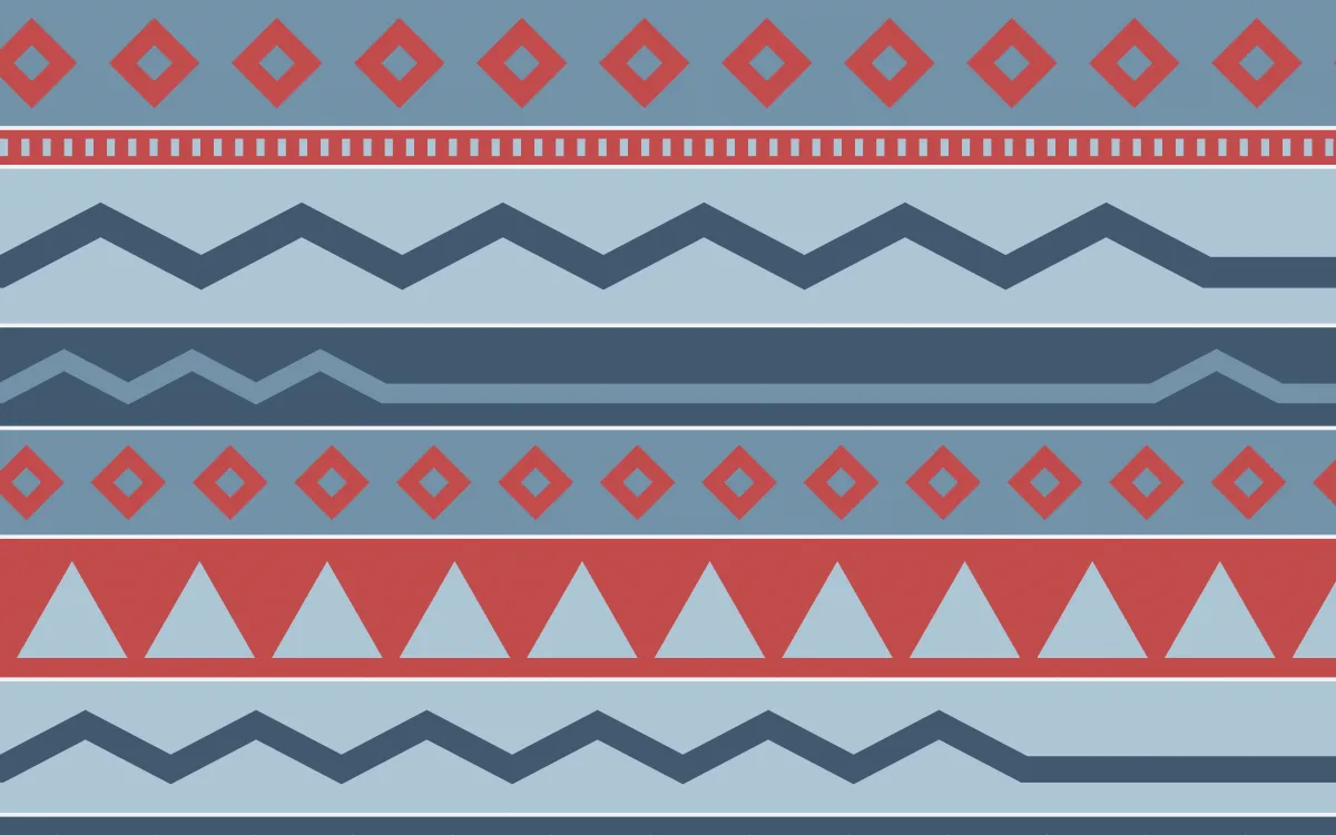 Lapland Snow Kilim — colourful blue and red kilim background