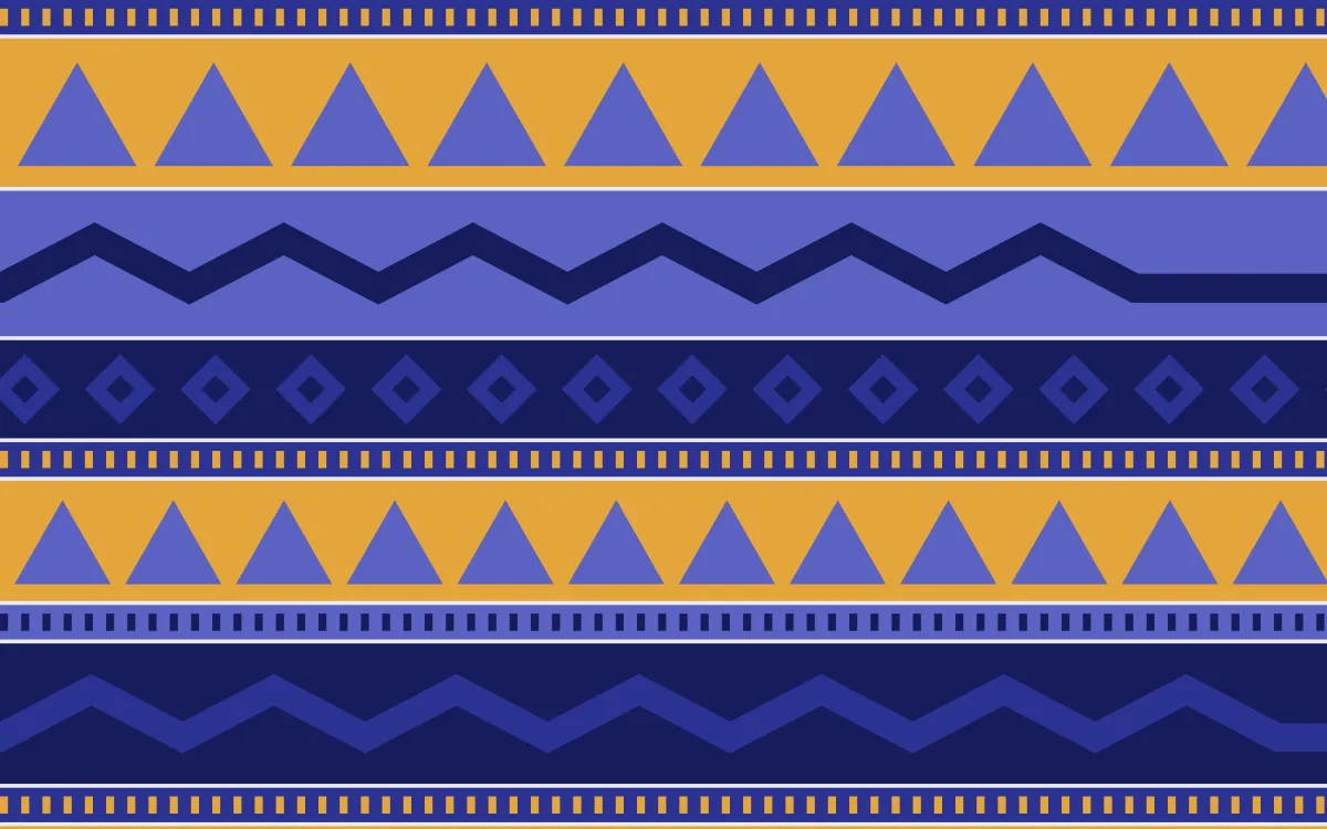 Majorelle Kilim — colourful blue and gold kilim background
