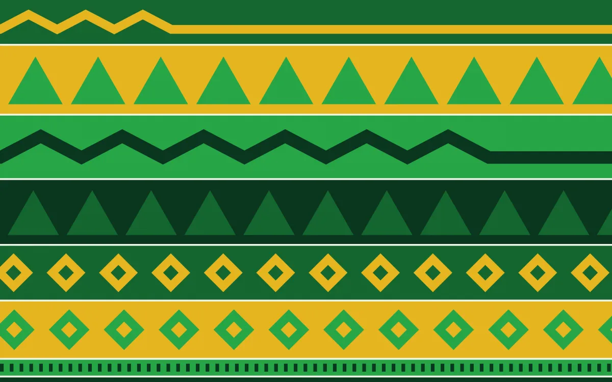 Rio Carnival Kilim — colourful green and gold kilim background