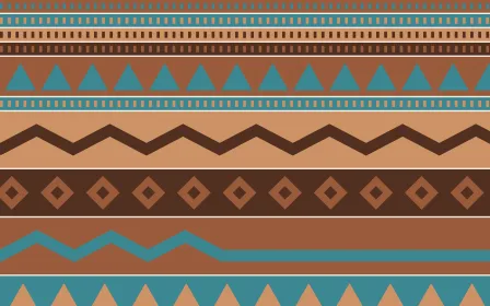 Santa Fe Adobe Kilim — colourful orange and teal kilim background