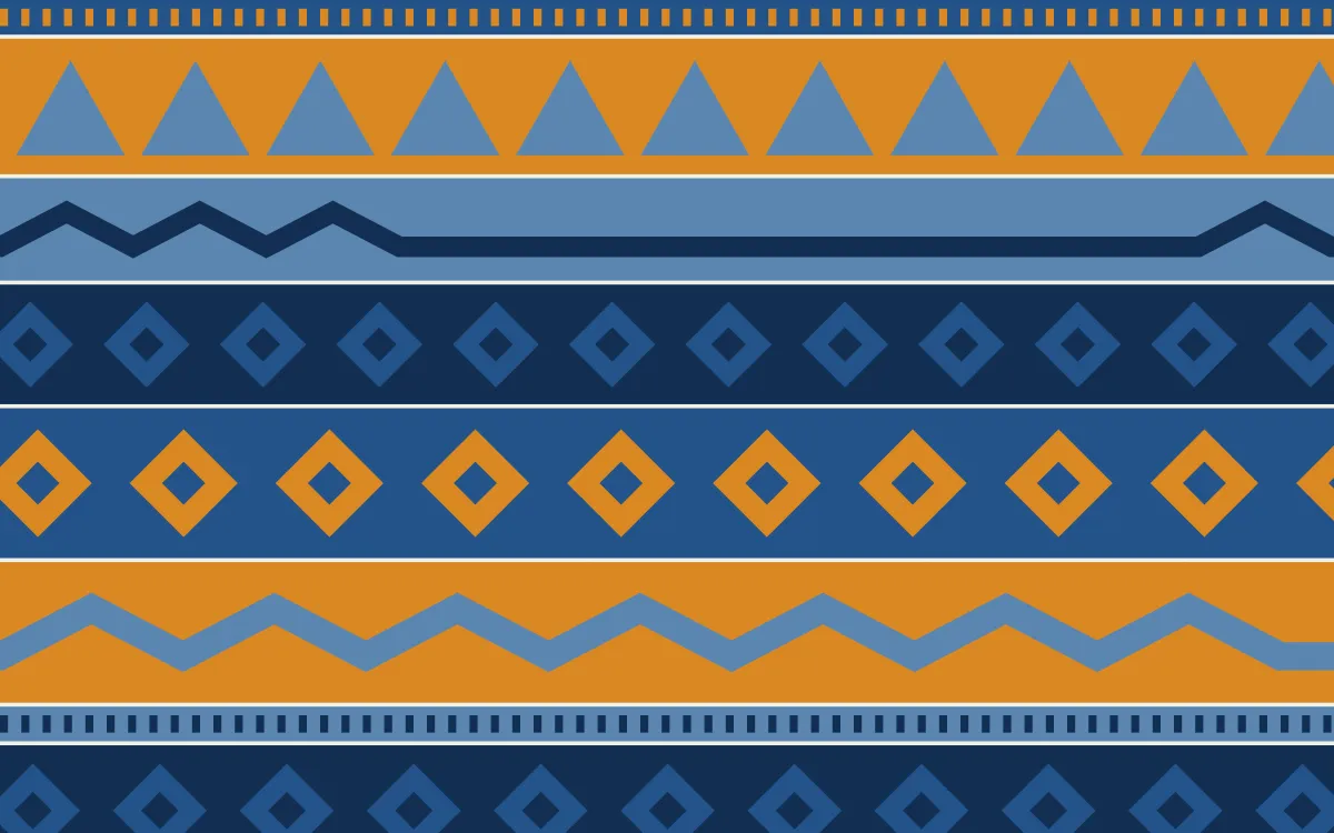 Talavera Puebla Kilim — colourful blue and orange kilim background