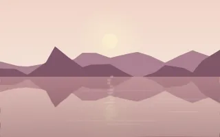 Blush Mirror Lake III — light orange, pink and red lake background, variation III
