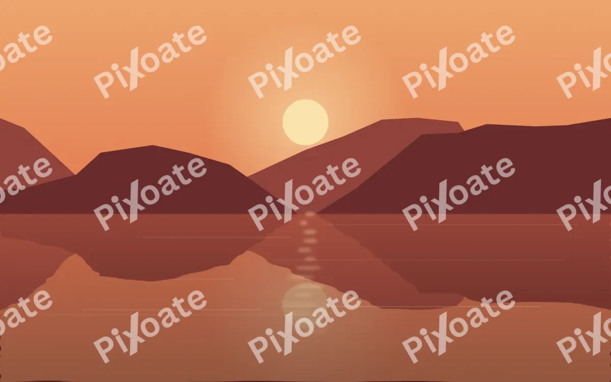 Ember Water — colourful orange and red lake background