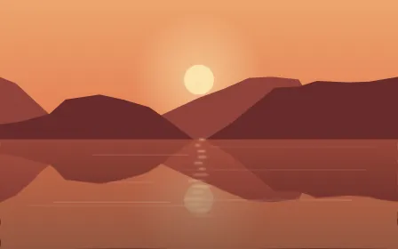 Ember Water — colourful orange and red lake background