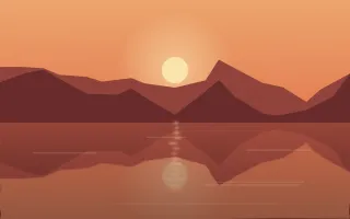 Ember Water II — colourful orange and red lake background, variation II