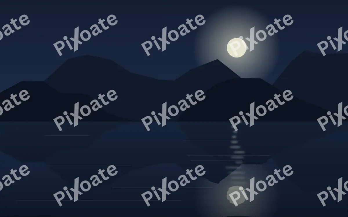 Midnight Fjord — dark blue lake background