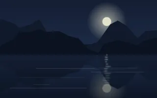 Midnight Fjord III — dark blue lake background, variation III