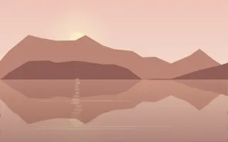 Rose Hour Lake II — light orange lake background, variation II