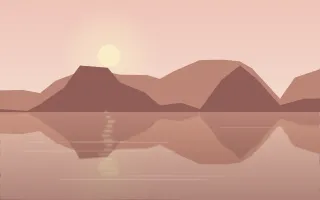 Rose Hour Lake III — light orange lake background, variation III