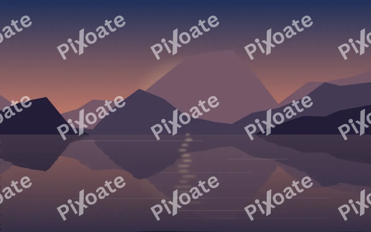 Sunset Mirror — dark blue and pink lake background