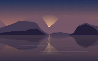Sunset Mirror II — dark blue and pink lake background, variation II