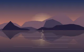 Sunset Mirror III — dark blue and pink lake background, variation III