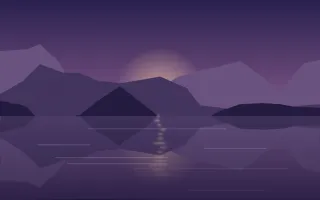 Violet Harbor — dark blue and purple lake background
