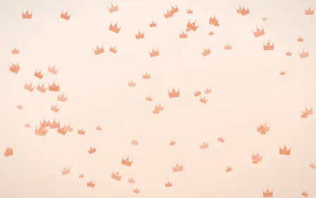 Peach Fuzz Crowns — light orange and white luxury background