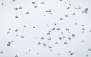 Slate Mist Crowns II — light blue and white luxury background, variation II