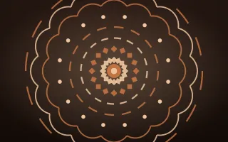 Copper Dusk Mandala — dark orange and brown mandala background