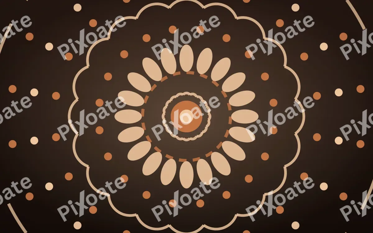 Copper Dusk Bloom Mandala — dark orange and brown mandala background