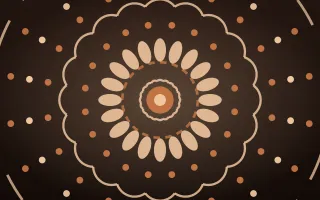 Copper Dusk Bloom Mandala — dark orange and brown mandala background