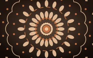 Copper Dusk Bloom Mandala II — dark orange and brown mandala background, variation II