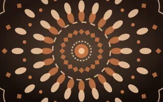 Copper Dusk Bloom Mandala III — dark orange and brown mandala background, variation III