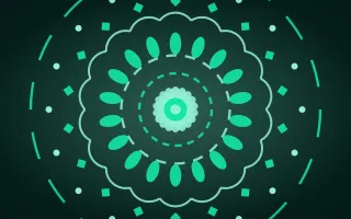 Cyber Mint Radial — dark black and green mandala background