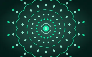 Cyber Mint Radial III — dark black and green mandala background, variation III