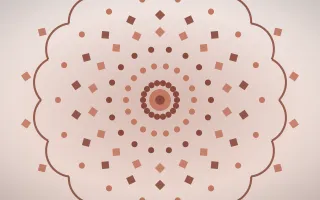 Dawn Rose Mandala III — light orange, brown and white mandala background, variation III